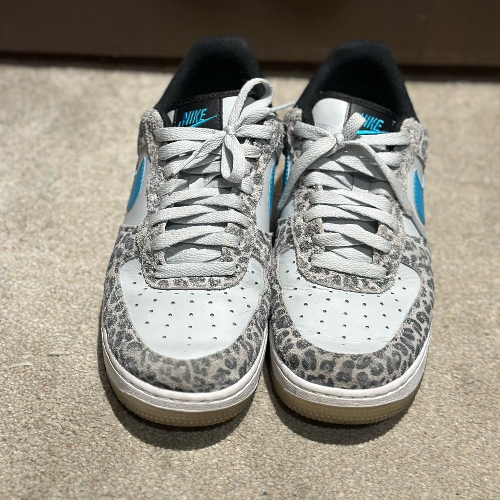 Nike Leopard Print Sneakers with Blue Swoosh - Picture 2 of 6